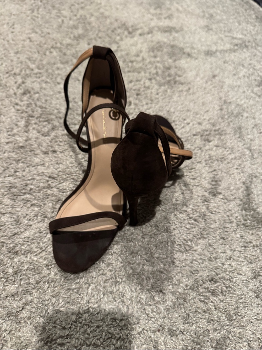 Banana Republic Dark Brown Strappy Ankle-Tie Heels - Picture 4 of 10